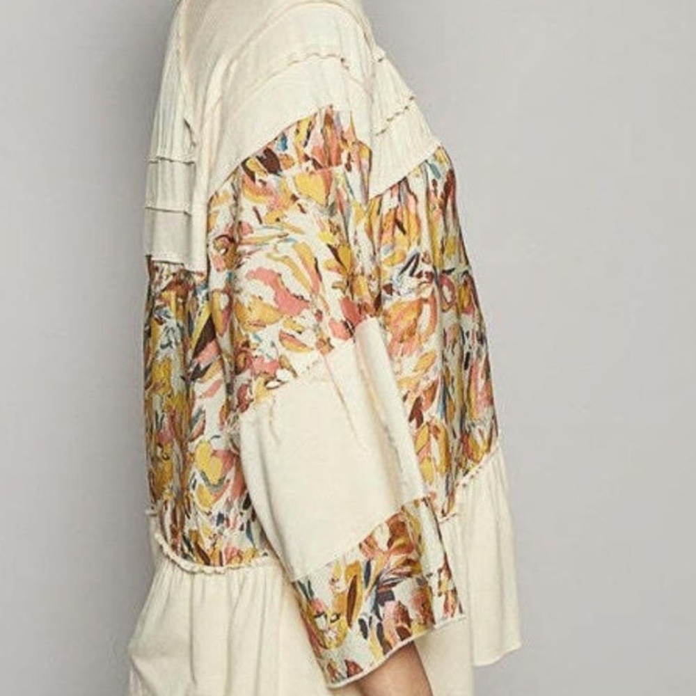 POL Floral Cream Blouse NWOT - Picture 3 of 7